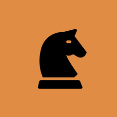 chess horse icon. flat design
