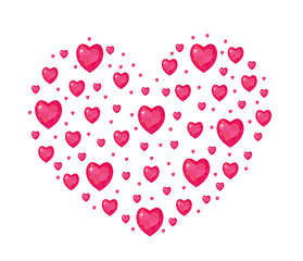 Jewel Heart, heart-shaped. Valentines day, love, romance concept. Template for greeting card, poster, flyer Vector illustration