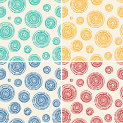 vector seamless background pattern of abstract line circles