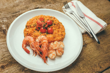 Shrimp risotto