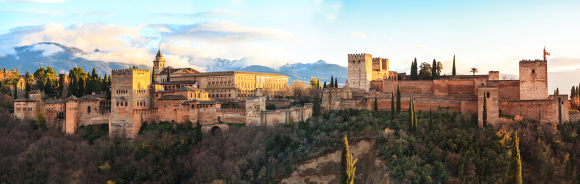 Sunset at the Alhambra in Granada.