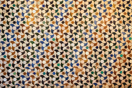 Arabic tiles background. Alhambra of Granada.
