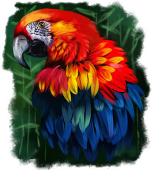 Parrot watercolor painting