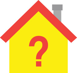 House with question mark symbol