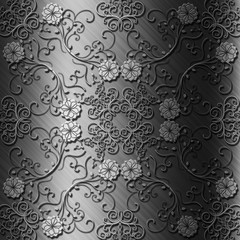 floral metal plate background