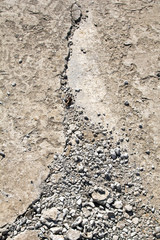 closeup of a  cracked cement texture for background