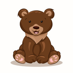 cute baby brown bear with open mouth