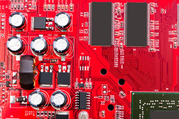 Computer motherboard closeup