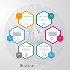 vector abstract paper infographic elements.Hexagon infographics.