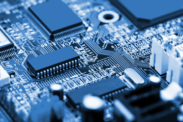 Computer motherboard closeup