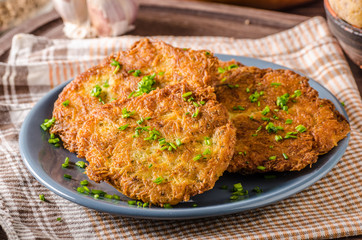 Potato pancakes fried