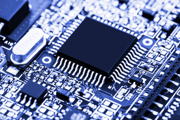 Computer motherboard closeup