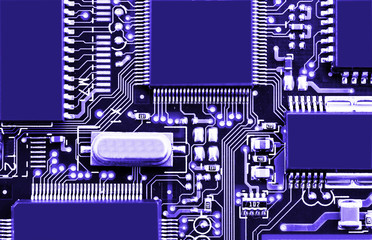 Computer motherboard closeup