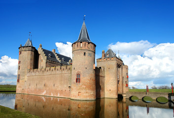 Fototapeta na wymiar Muiden Castle (Dutch: Muiderslot) - a castle in the Netherlands, located at the mouth of the Vecht river