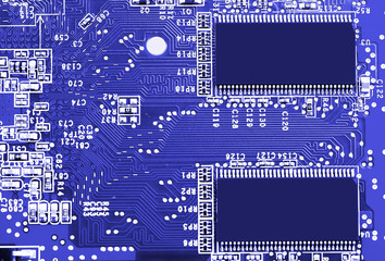 Computer motherboard closeup