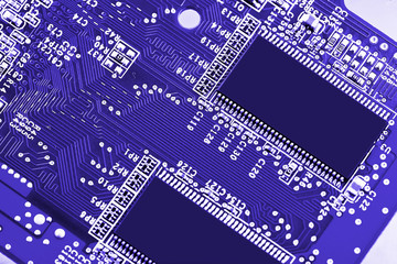 Computer motherboard closeup