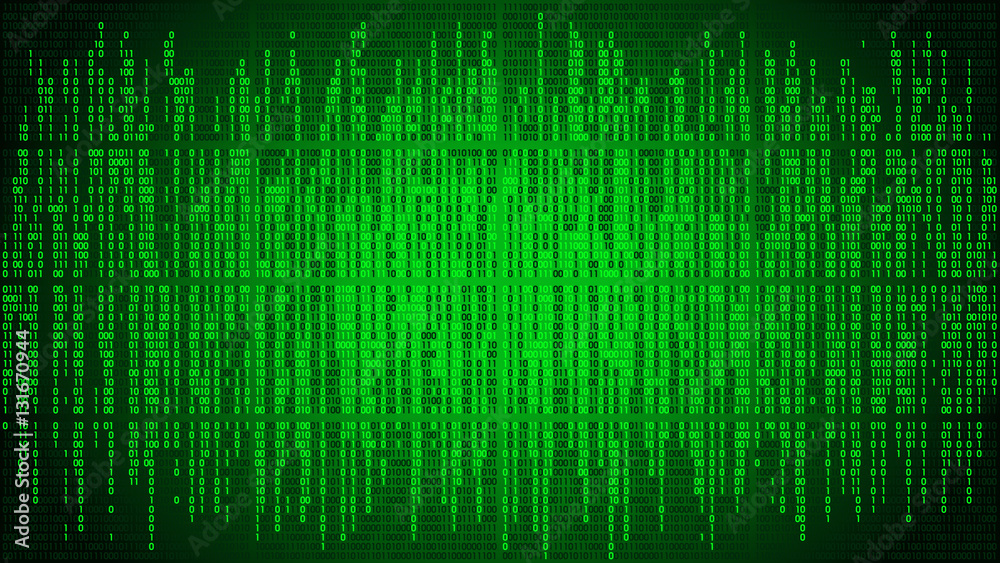 Poster abstract cyberspace with digital lines, binary code, matrix background with digits