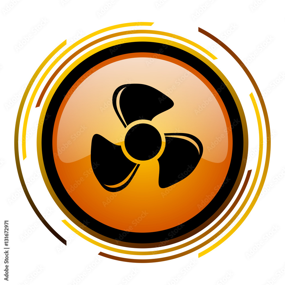 Aufkleber Cooler sign vector icon. Modern design round orange button isolated on white square background for web and application designers in eps10.