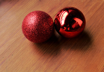 christmas decorations staying on the wood table