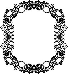 Abstract decorative frame with fruits. Vector illustration.