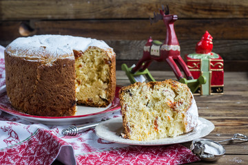Traditional Christmas panettone