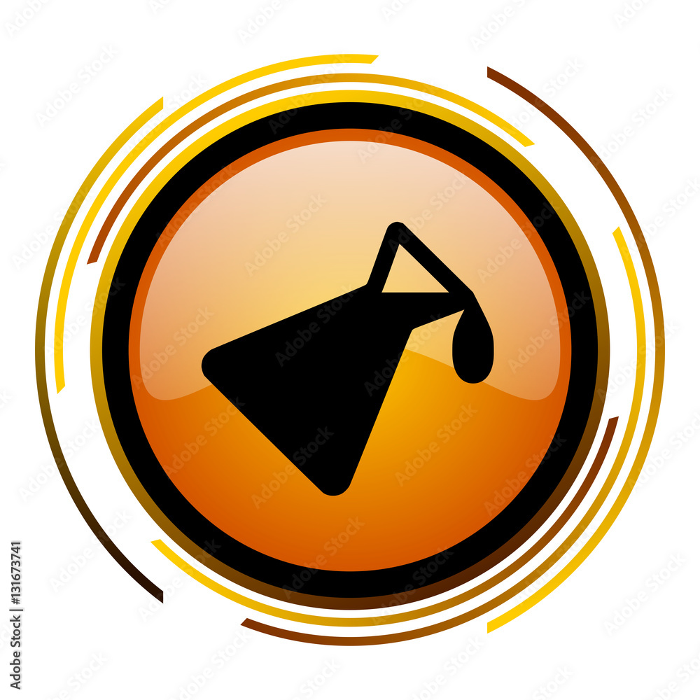 Poster Chemistry vector icon. Modern design round orange button isolated on white background for web and applications in eps10.