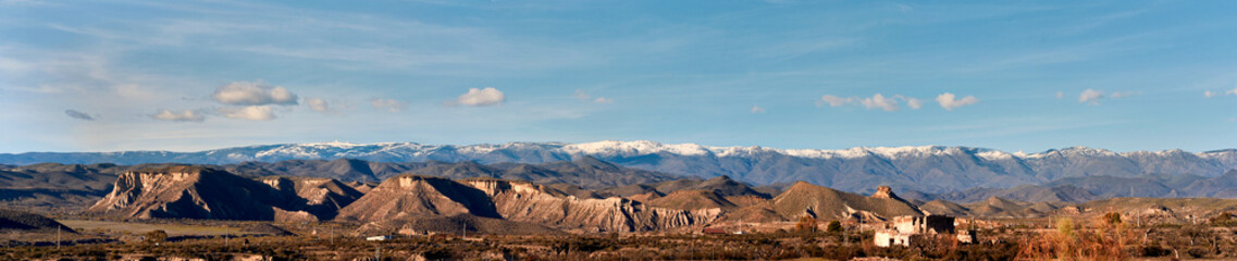 Fototapeta na wymiar Panorama of Tabernas Desert in Spain