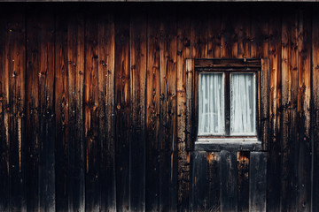 dark wooden interior with window