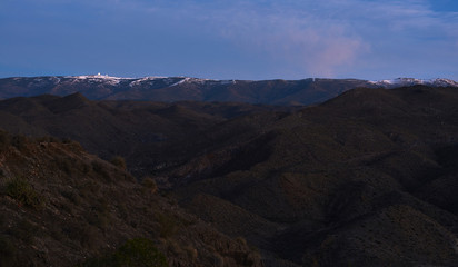 Sunrise over Tabernas Desert in Spain