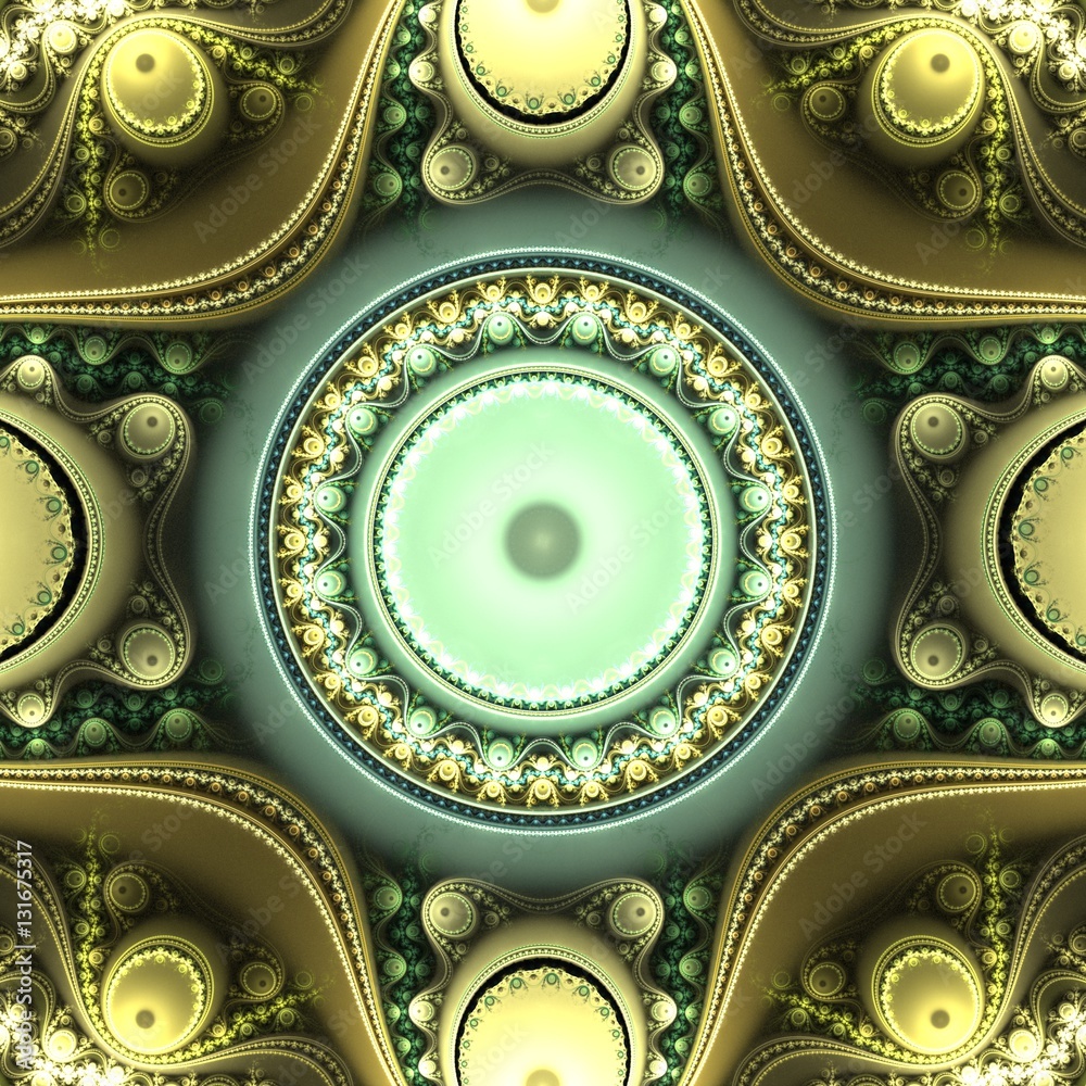Poster abstract bright multicolored fractal computer generated image