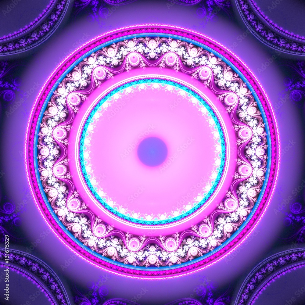 Poster abstract bright multicolored fractal computer generated image