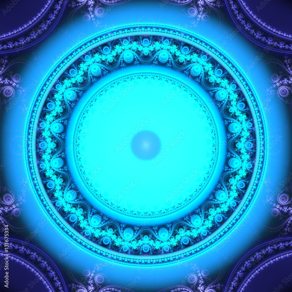 Poster abstract bright multicolored fractal computer generated image