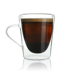 Cup of coffee on white background
