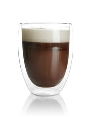 Cup of coffee on white background