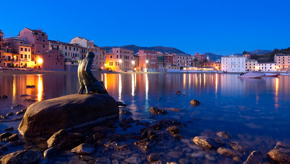 Baia del Silenzio by night - Ligurian sea - Sestri Levante