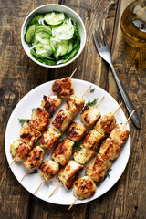 Chicken kebab and vegetable salad