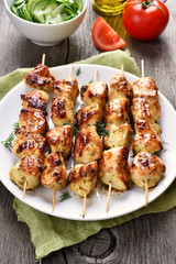 Chicken kebab and vegetables