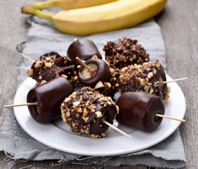 Frozen banana and fresh fruits