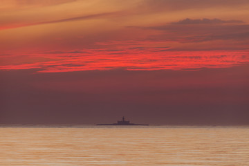 Fototapeta na wymiar Bugio Lighthouse at sunset
