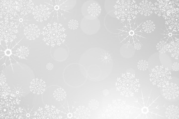 Fototapeta na wymiar Vector winter abstract light gray background with radiance, snowfall and snowflakes.