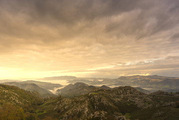 Obraz premium Peaks of Europe in Covadonga (Asturias, Spain).