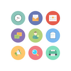 Colorful Flat Icons Set
