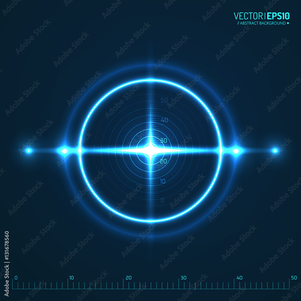 Aufkleber Neon Target isolated. Game Interface Element. Vector