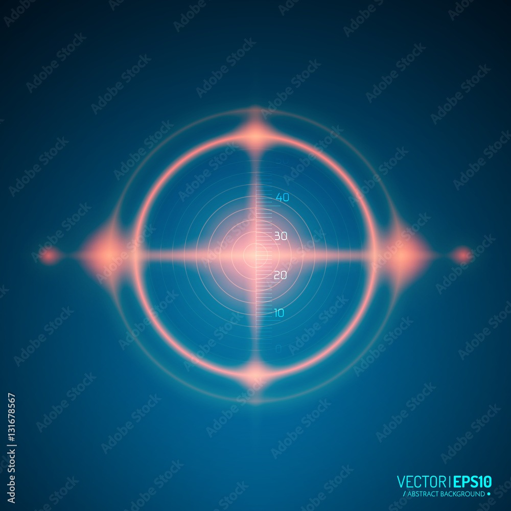 Aufkleber Neon Target isolated. Game Interface Element. Vector