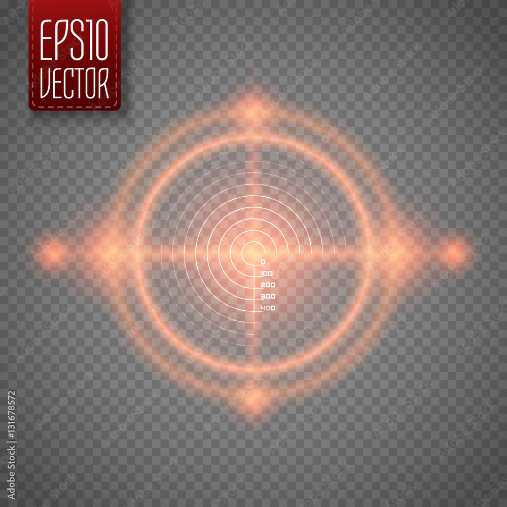 Aufkleber Neon Target isolated. Game Interface Element. Vector