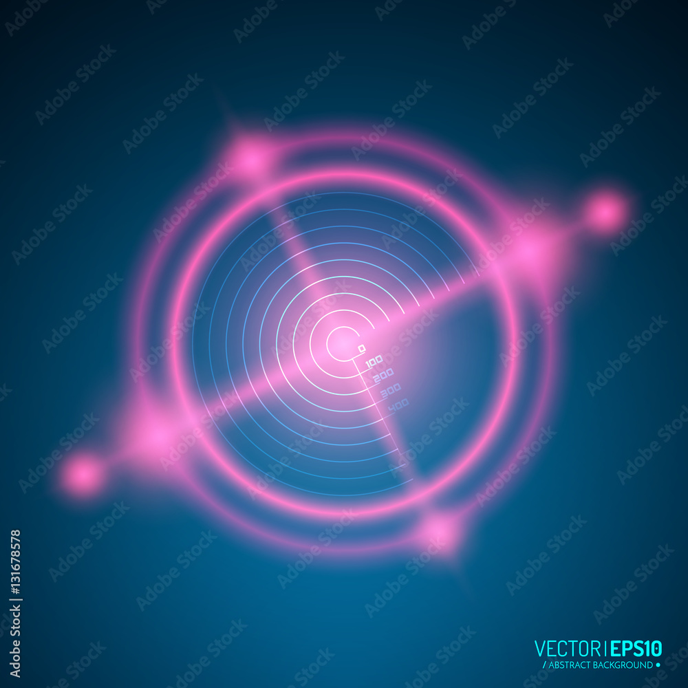 Aufkleber Neon Target isolated. Game Interface Element. Vector
