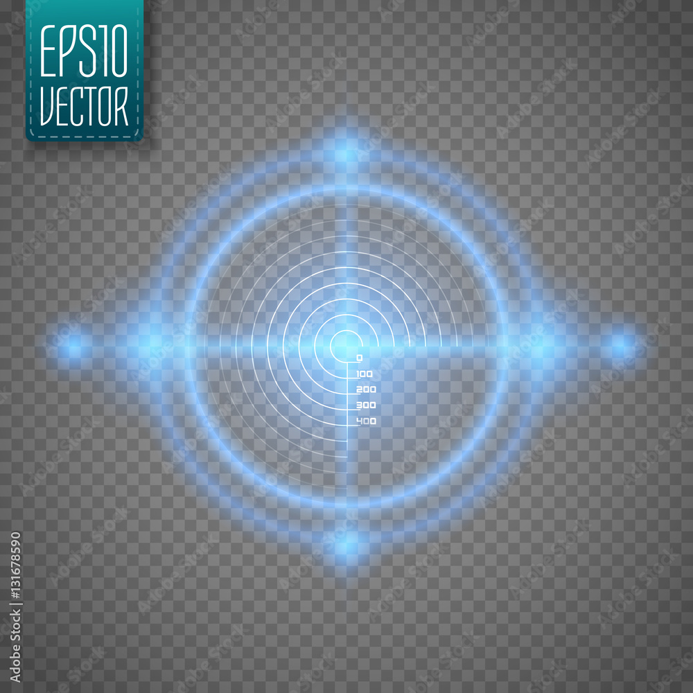 Aufkleber Neon Target isolated. Game Interface Element. Vector
