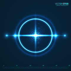 Neon Target isolated. Game Interface Element. Vector