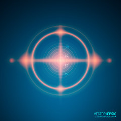 Neon Target isolated. Game Interface Element. Vector