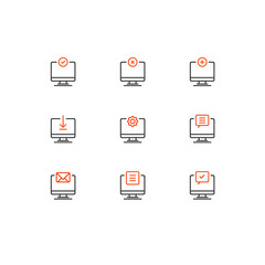 Outline Universal Computer Icon Set